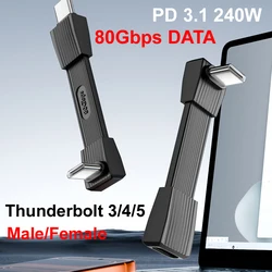 Cable Thunderbolt 5 USB-C Macho/Hembra 8K 60Hz – 240W PD 3.1