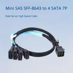 Cable Mini SAS SFF-8643 a 4 SATA de 7 pines para servidor