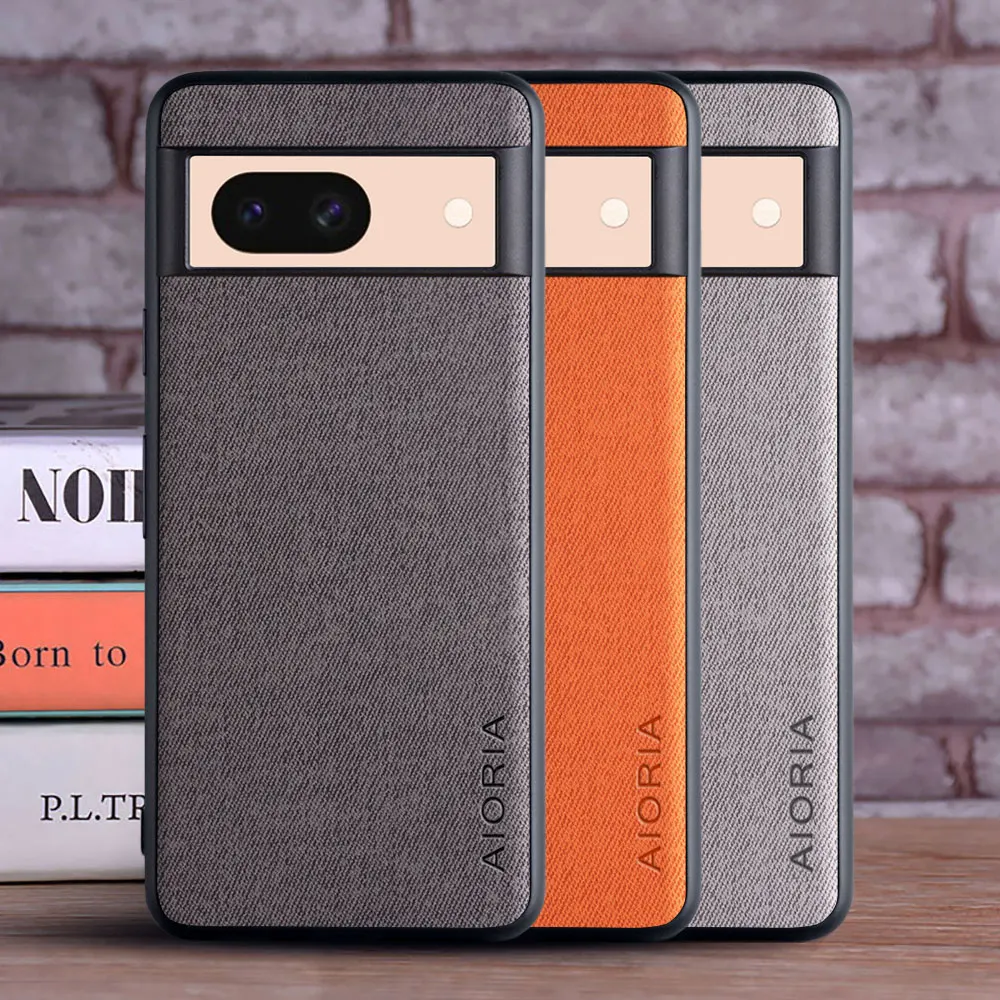 Funda textil para Google Pixel 8A, TPU suave con PC duro, material 3 en 1, sensación táctil perfecta, 8A