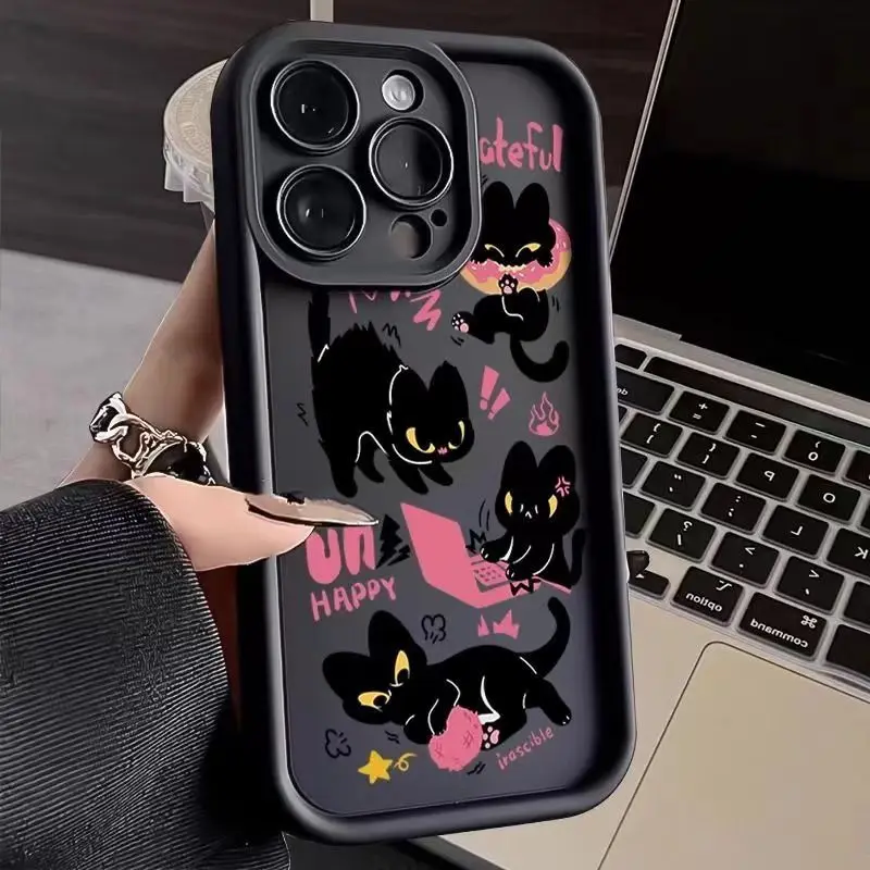 Redmi Note 13 11 12 Pro Plus 5G funda de teléfono de gato de dibujos animados para Xiaomi Redmi Note 13 4G 11S 12S 10S 10 Pro 13C 12C 4G - imagen 2