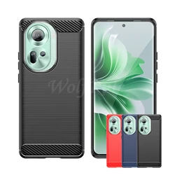 Funda de TPU suave de fibra de carbono a prueba de golpes para teléfono, carcasa trasera de parachoques para Reno 11, 5G, OPPO Reno 11, Reno11