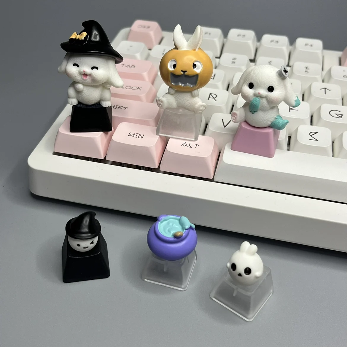 DIY transparente fantasma Keycap creativo lindo Halloween calabaza Teclado mecánico personalizado Cherry MX Axis Keycap
