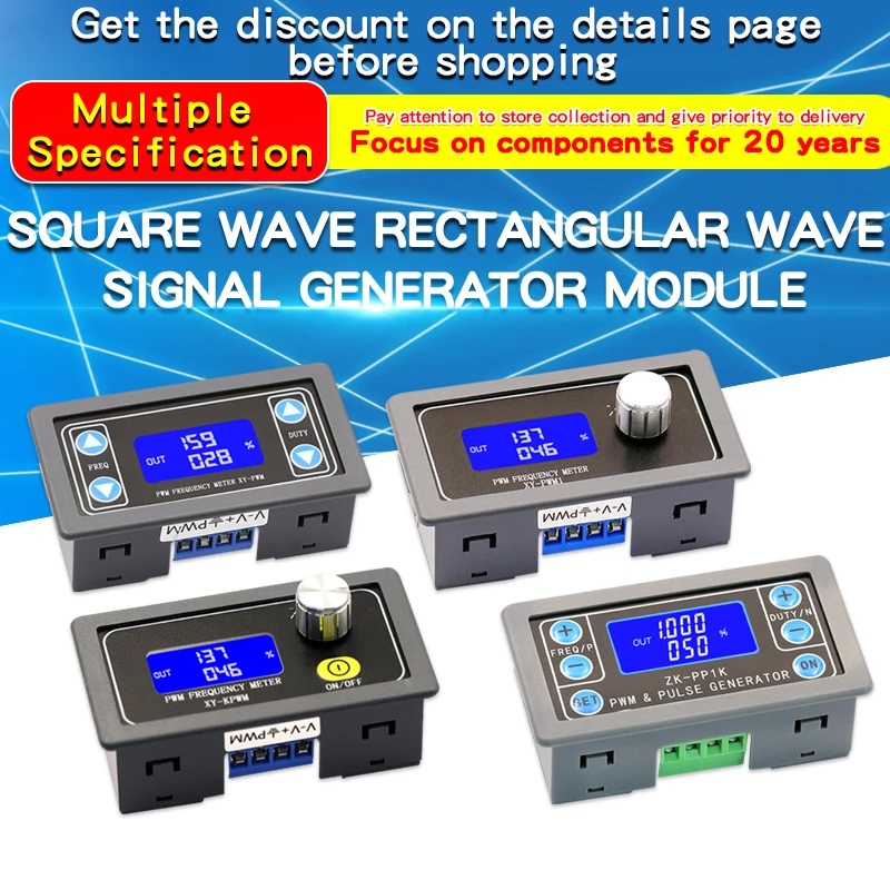 Generador de señal de onda cuadrada Rectangular, frecuencia de pulso PWM, módulo ajustable, pantalla LCD, 1Hz-150Khz, 3,3 V-30V, placa PWM, 1 Uds.