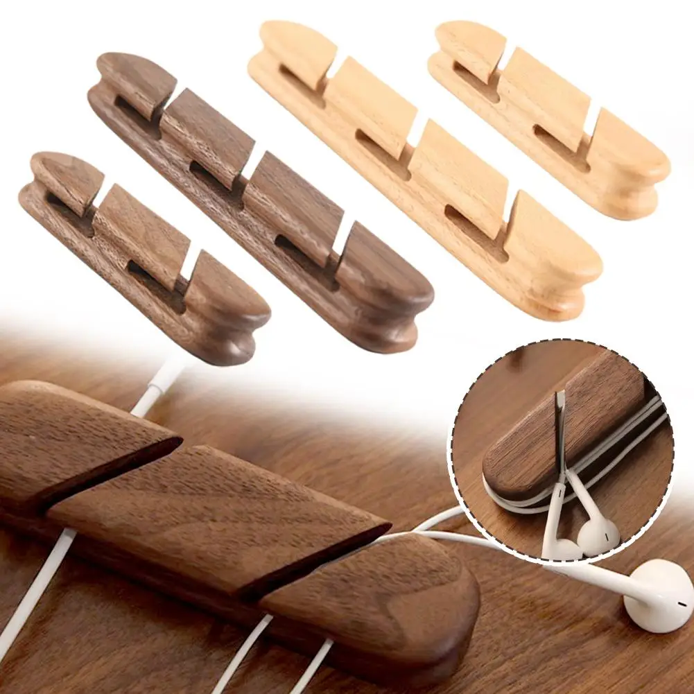 Organizador de cables de concentrador de madera maciza, Cable de carga, Cable de datos para auriculares y Cable de fijación de Hardware, hebilla con ranura, tarjeta de fijación Sor M5K5 - imagen 4