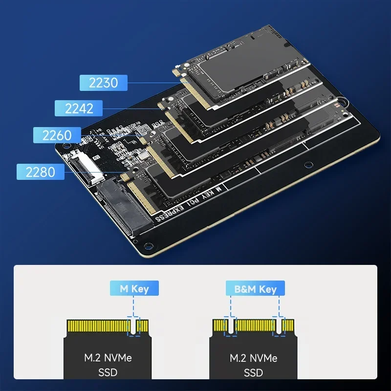 Raspberry Pi 5 PCIE dedicado a M.2 NVME SSD Placa de expansión de unidad de estado sólido 2230 2242 2260 2280 compatible con enfriador activo Pi5 - imagen 4