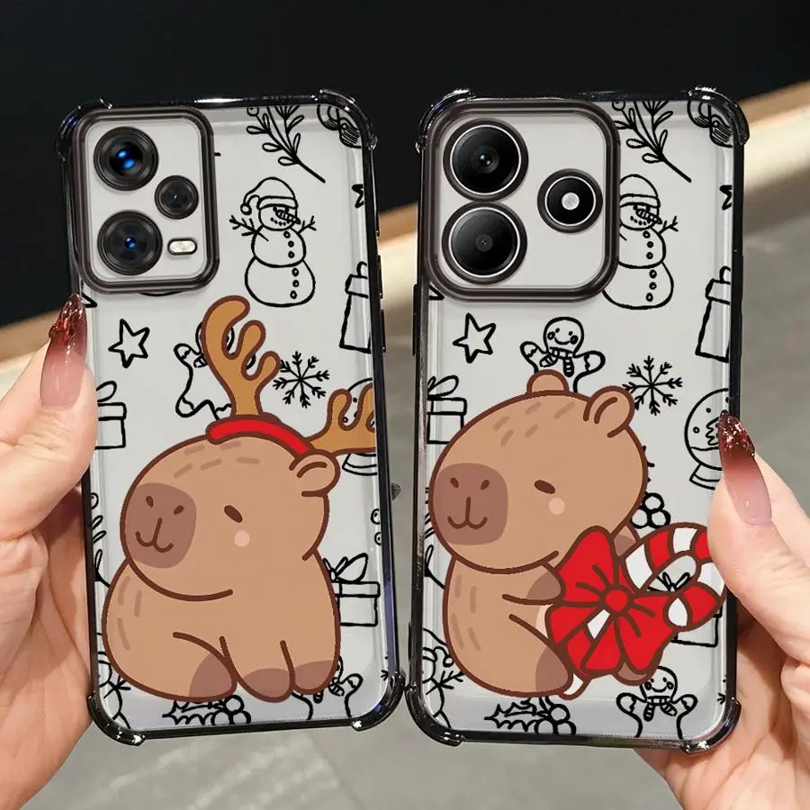 Funda de teléfono transparente Capybara de Navidad para Xiaomi Redmi 13C K80 5G A3X K80 Pro A5 14C A3 - imagen 5