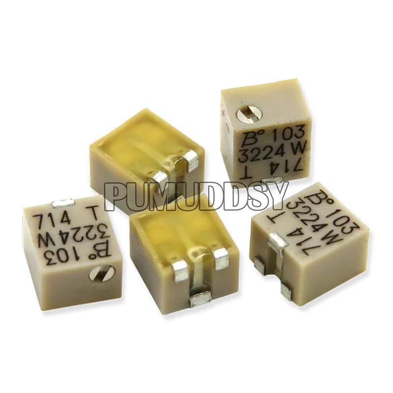 5 uds SMD 3224W potenciómetro de ajuste de precisión resistencia ajustable 100R 200R 500R 1K 2K 5K 10K 20K 50K 100K 200K 500K 1M Ohm - imagen 2