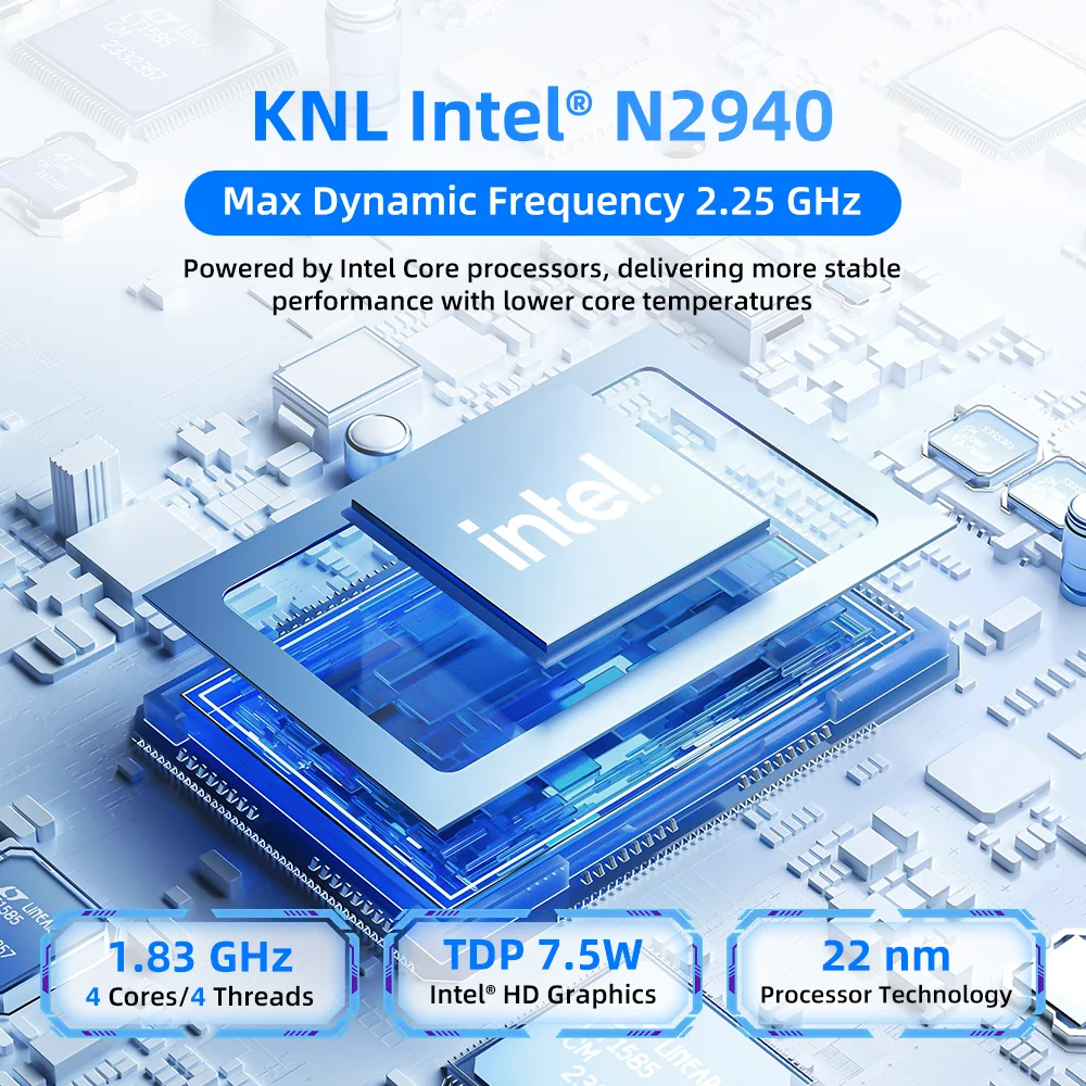 ZXIPC MINI PC Zen+ Intel de bolsillo ®   Bay Trail N2940 Pantalla dual Intel ®   Gráficos HD 1G LAN WIFI5 BT 4.2 DDR3 NUC - imagen 4