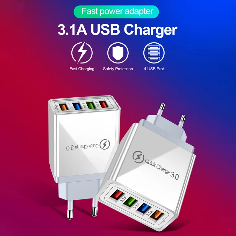 Cargador USB de carga rápida 3,0, adaptador portátil para tableta para iPhone 14, 13, 12, 11 Pro Max, cargador móvil de pared, cargador rápido con enchufe UE/EE. UU. - imagen 4