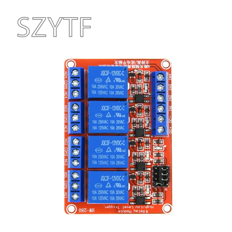 Módulo de relé de 4 canales 5V/12V/24V - Aislamiento de optoacoplador, disparador de nivel alto/bajo - imagen 5