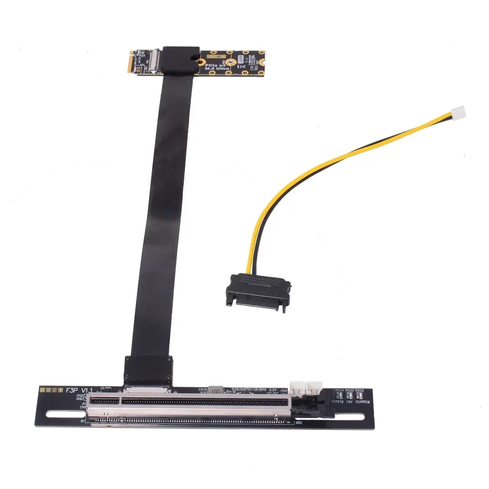 2025 nuevo PCIe 5,0 M.2 NGFF NVMe a PCI-E x16 Cable de extensión GPU Cable de alimentación Sata FFC GEN5 90 ángulo Nvidia/AMD tarjeta gráfica de PC - imagen 5