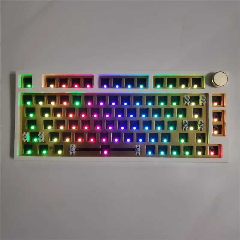 Teclado mecánico Keydous NJ80 AP de 3 modos con interruptor TTC ACE V2 dorado rosa V2 bluetooth hotswap RGB programable - imagen 3