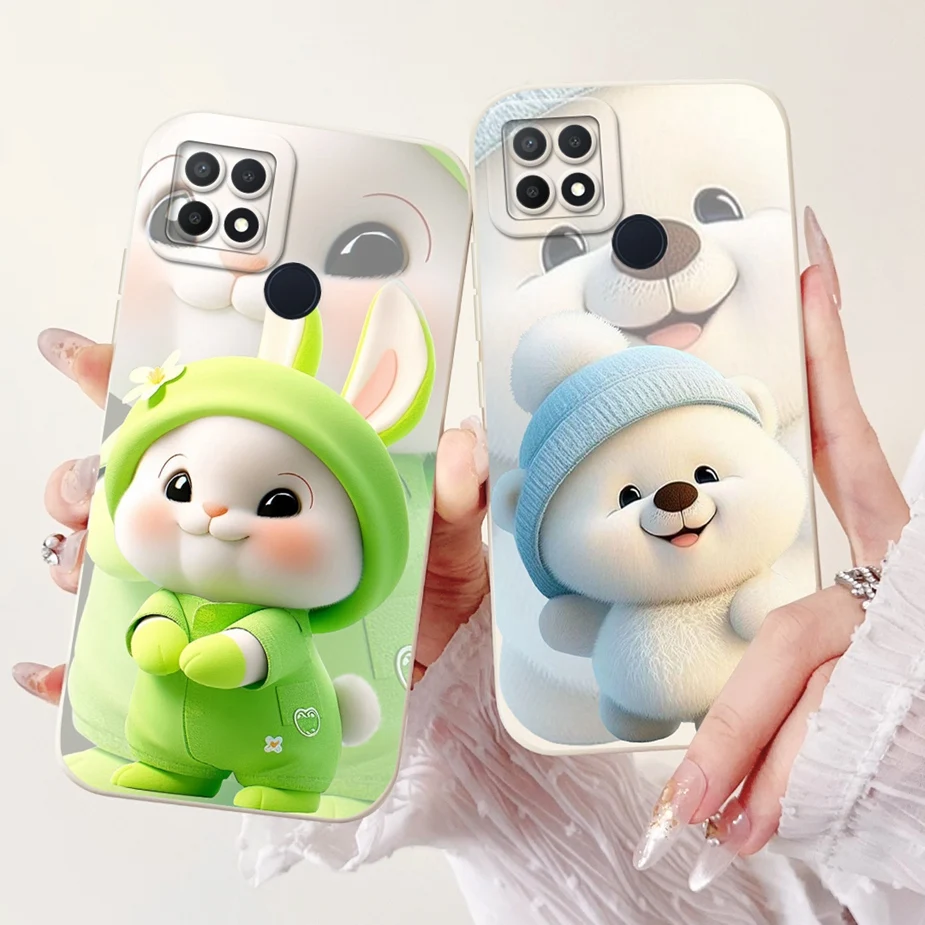 Para Oppo A15 funda Oppo A15s CPH2179 Linda funda de dibujos animados divertida a prueba de golpes suave TPU fundas de teléfono para Oppo A15s A 15 s OppoA15 parachoques - imagen 3