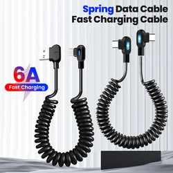 Wir Cable USB-C Tipo C Corto Resorte Doble Codo Carga Rápida