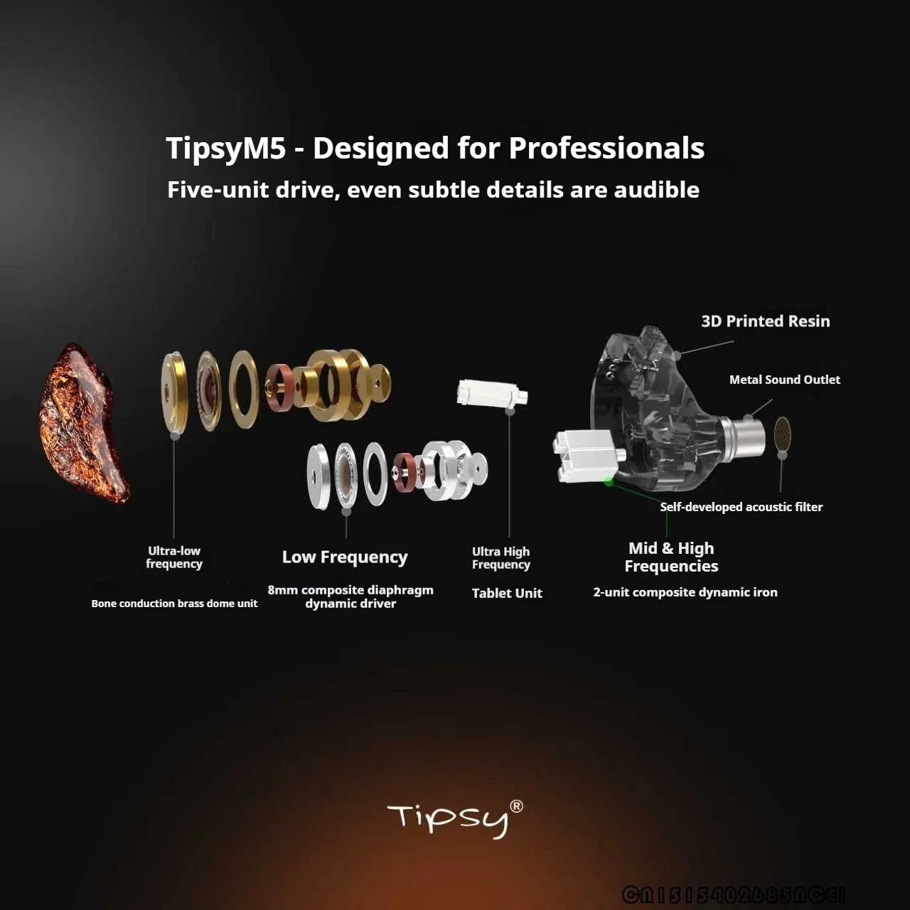 TIPSY M5 IEM auriculares con cable en la oreja HIFI alta fidelidad IPX5 DAC reducción de ruido auriculares para fiebre monitoreo de retroalimentación auriculares regalo - imagen 2