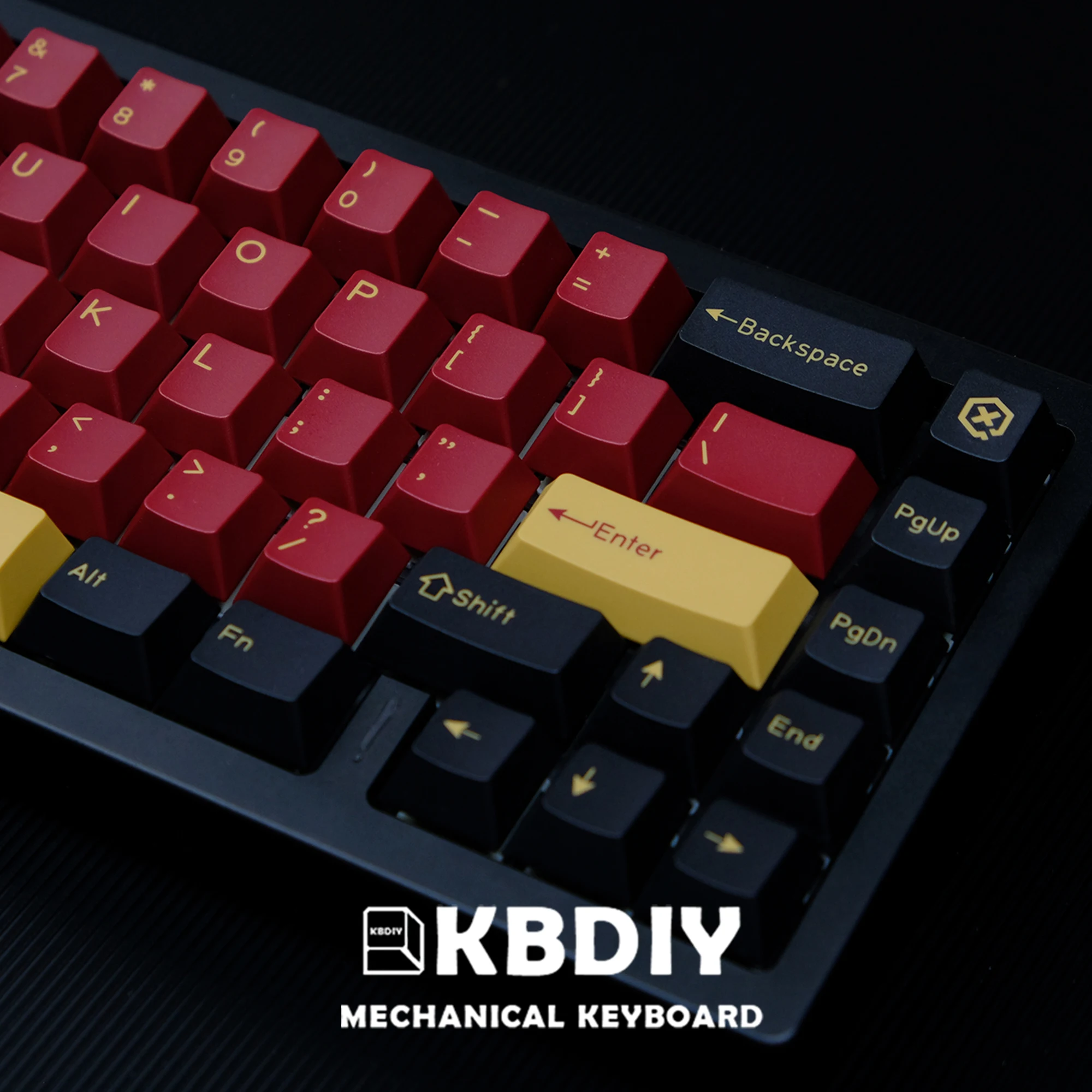 KBDiy-Juego de teclas PBT personalizadas para teclado mecánico, teclas ISO, perfil Cherry, GMK, GMK, Samurai rojo, interruptores MX, 171 teclas - imagen 2