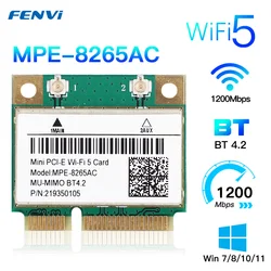 Adaptador Intel 8265AC WiFi PCI-E Dual Band 1200Mbps Bluetooth 4.2