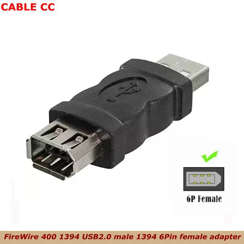 Adaptador USB a 1394 de 6 pines Adaptador USB a Firewire hembra de 6 pines USB a 1394 para cámaras, impresoras y cámaras digitales