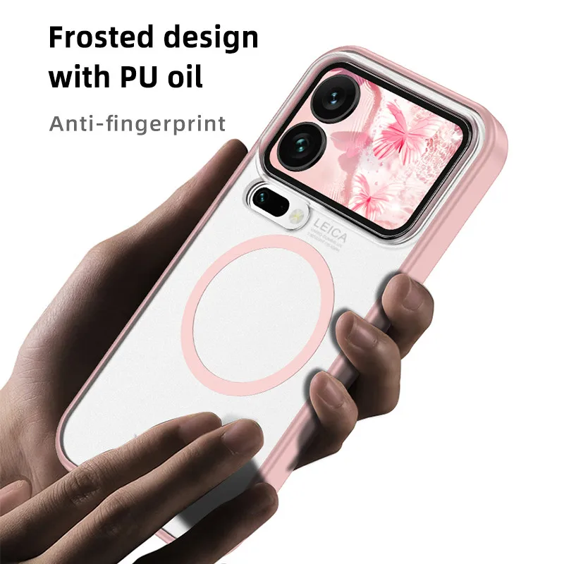 Para Xiaomi 17 Pro Max funda magnética ELVEV Airbags anticaída TPU duro PC mate translúcido cubierta de teléfono de succión para Xiaomi 17 - imagen 2