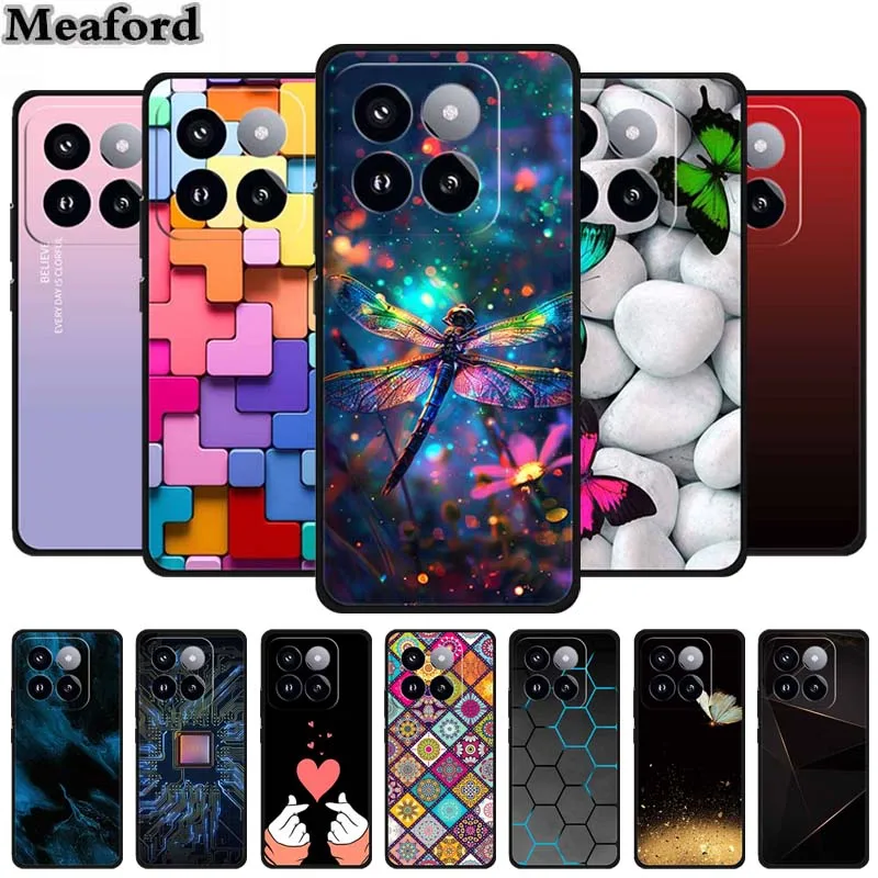 Funda de silicona suave de lujo para Xiaomi 14T PRO, carcasa trasera de TPU, a prueba de golpes