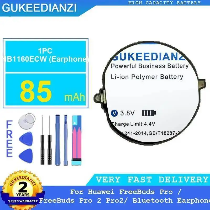 Batería de auriculares para Huawei Freebuds Pro 2 Pro2 Bluetooth 1 pieza HB1160ECW seguro alto rendimiento 85Mah