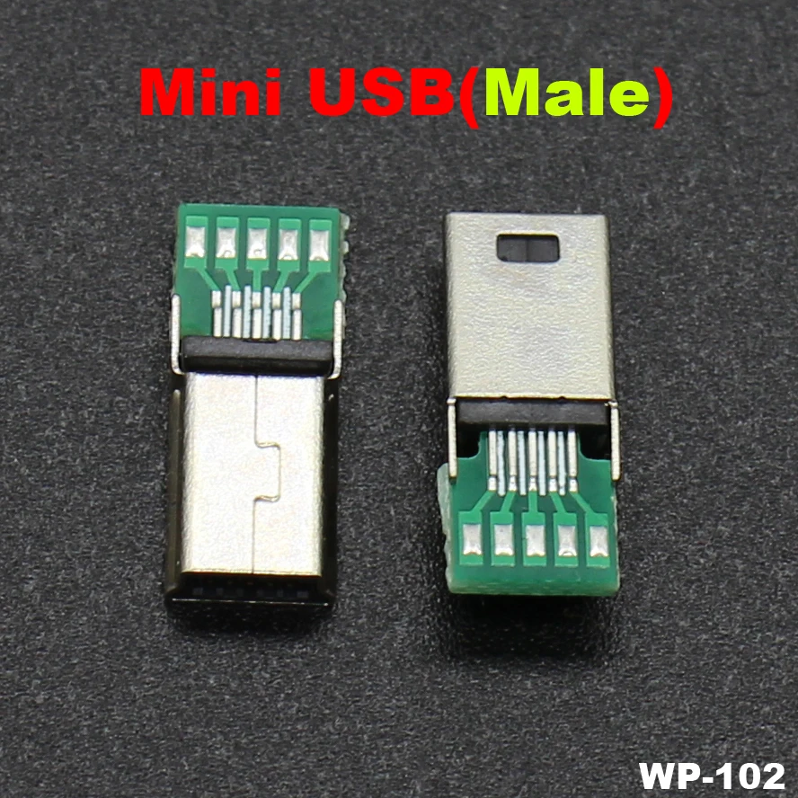 Adaptador de enchufe plano Micro Mini USB macho, conector PCB de 10 pines para Philips MP3 y MP4, 2 uds., 5 uds., 10 Uds. - imagen 2