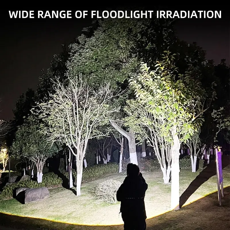 Linterna LED recargable por USB, luz táctica con Zoom telescópico impermeable para pesca al aire libre, caza, Camping, iluminación de emergencia - imagen 3