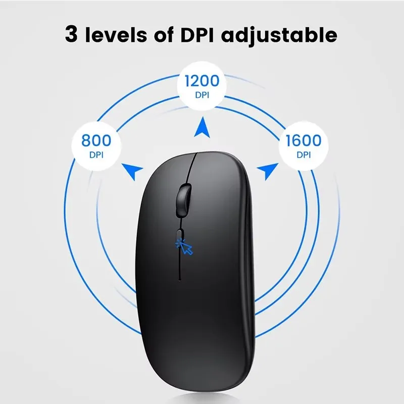 Ratón de carga de modo dual Bluetooth 5,0 silencioso juego de portátil niñas G ratón negro inalámbrico - imagen 4