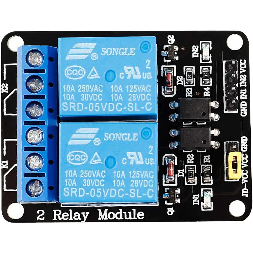 Módulo de relé de 2 canales DC 5V con optoacoplador Placa de expansión de disparo de bajo nivel Compatible con Arduino R3 MEGA 2560 1280 DSP AR - imagen 2