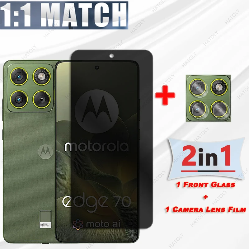 Protector de pantalla de privacidad para Motorola Edge 70, vidrio para Moto X70 Air, vidrio antiespía, Protector de lente de cámara, vidrio antideslumbrante