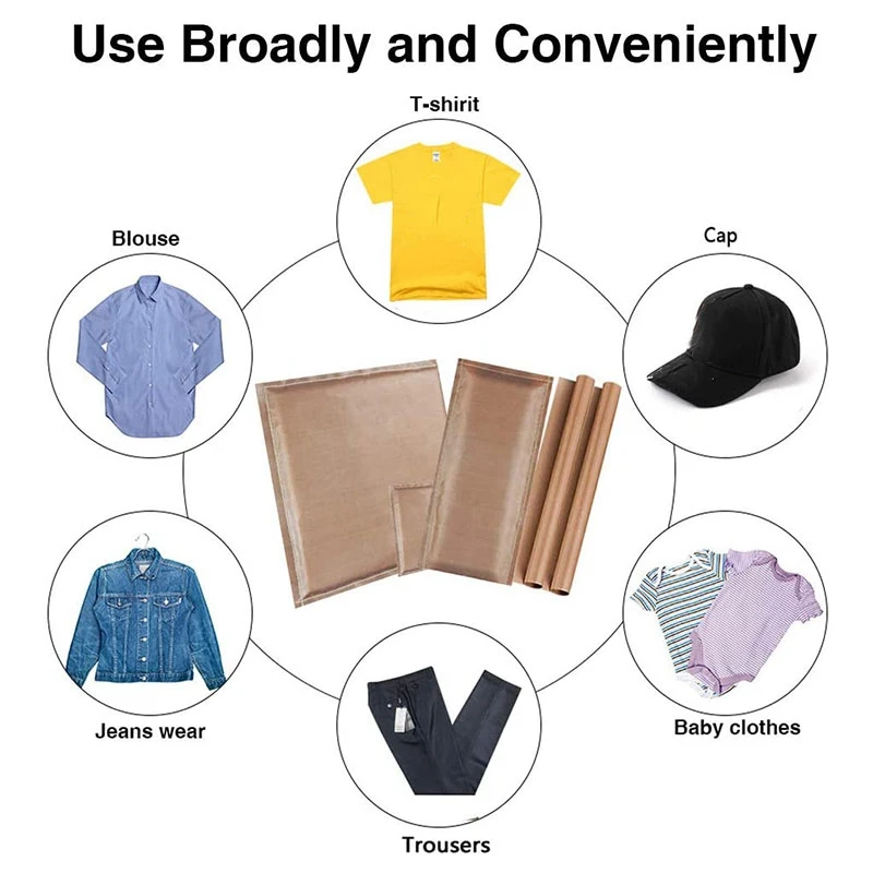 Almohada de transferencia de prensado de calor, almohadilla de calor de PTFE con 2 piezas, hoja de prensa de calor Digital, 3 tamaños, 5 unids/set - imagen 4