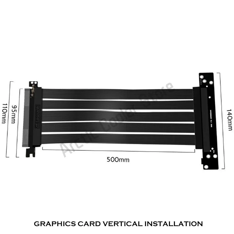 Tarjetas gráficas de PC Cable conector exprés PCI-E 4,0 16X Cable de extensión flexible/montaje vertical para GPU - imagen 3