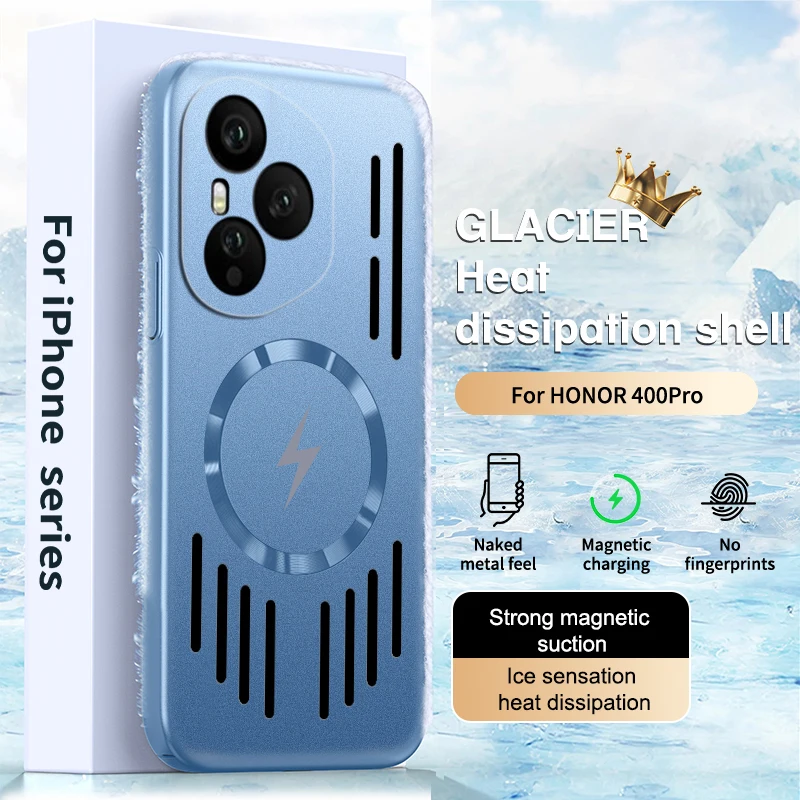 Magsafe-funda de teléfono con carga inalámbrica magnética, ultrafina, disipación de calor, a prueba de golpes, para Honor 400 X60 X70 Magic 6 7 Pro Lite