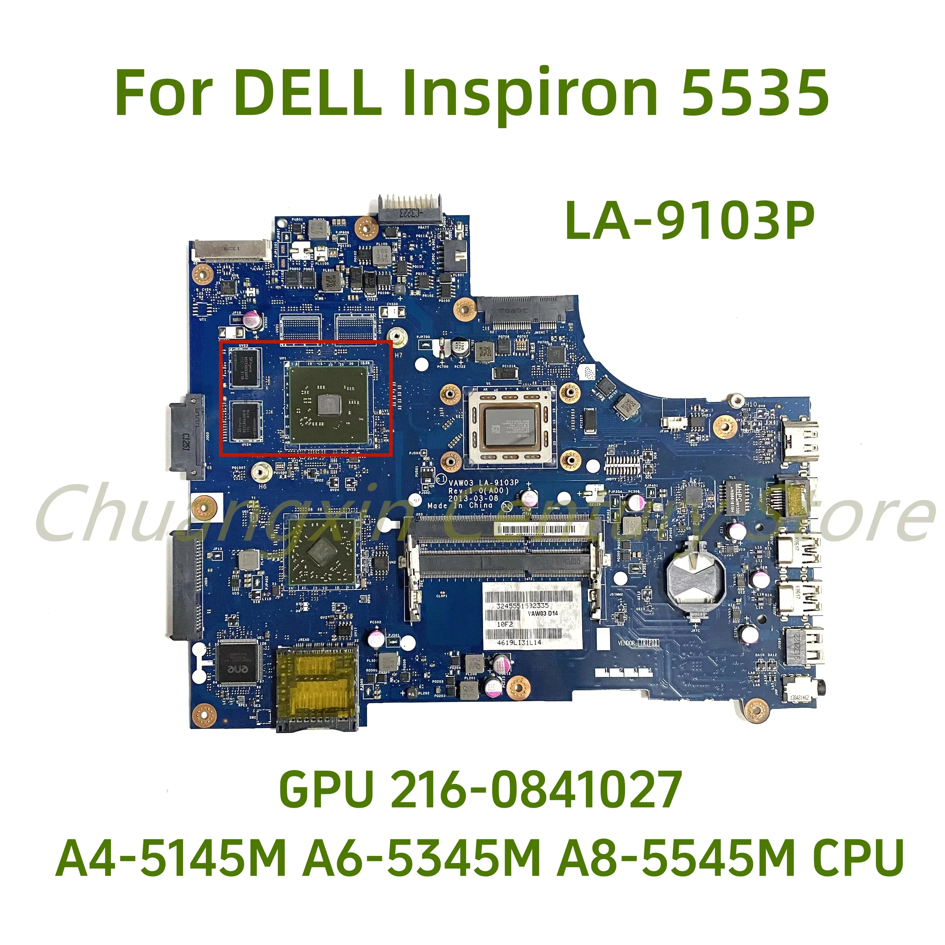 Placa base para portátil Dell INSPIRON M531R 5535, con VAW03 LA-9103P A4, A6, A8, CPU, GPU, original, 100% probada, funciona completamente
