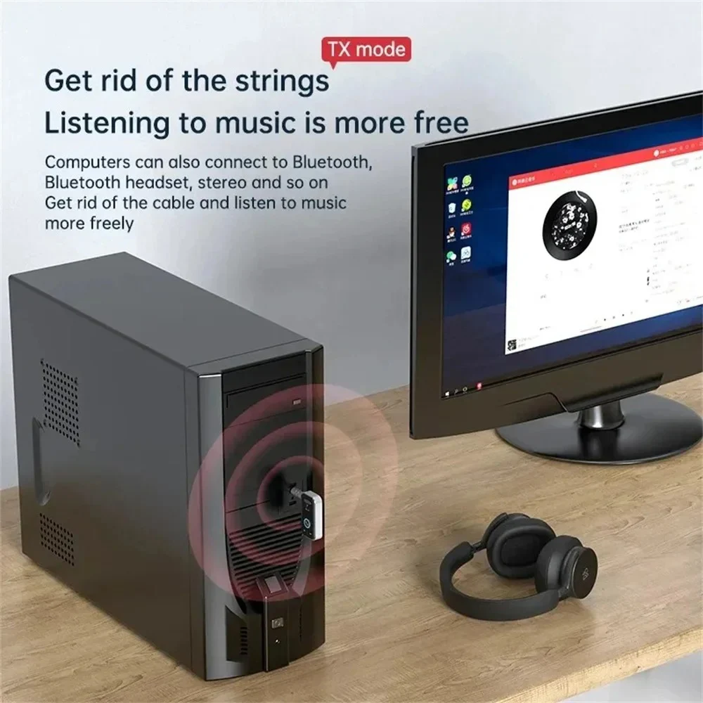 Adaptador Bluetooth 5,3, transmisor, receptor, adaptador de Audio inalámbrico para TV de coche, altavoz doméstico, adaptador de Audio auxiliar con conector de 3,5mm - imagen 4