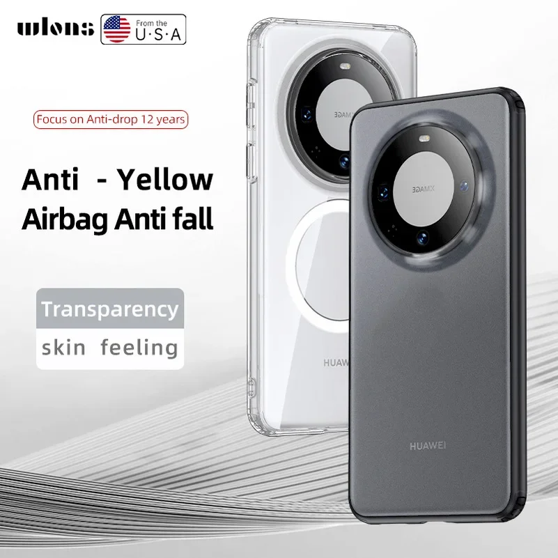 Para Magsafe funda acrílica magnética para PC para Huawei Mate 70 Pro Plus 70pro 60 cubierta mate de carga inalámbrica a prueba de golpes para Mate70 - imagen 2