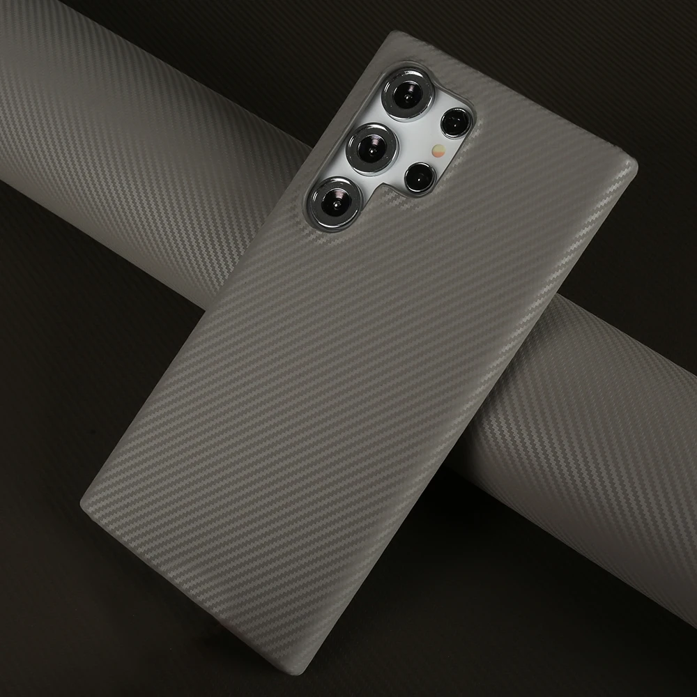 Para Samsung S24 Ultra funda de fibra de carbono con patrón de cuero genuino para Galaxy S24 S23Ultra S22Plus S21 funda de teléfono Coque capa - imagen 4