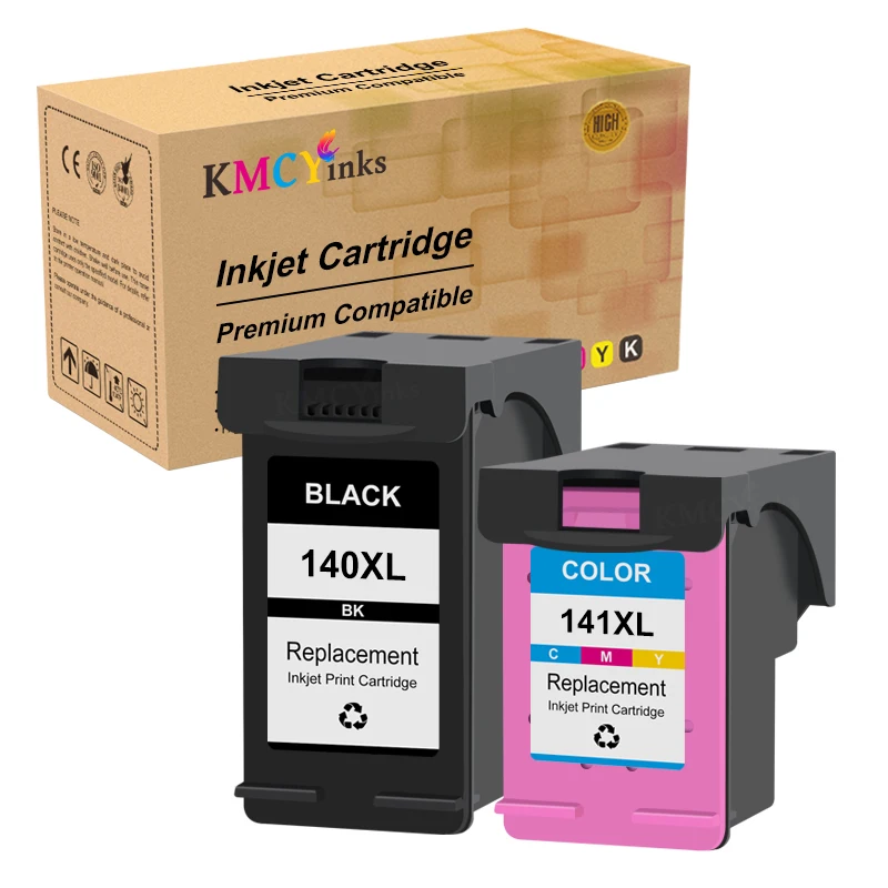 KMCYinks-cartucho de tinta para impresora HP 140, recambio de tinta para HP 140, 141 XL, Deskjet D4263, Photosmart C4283, C4583, C4483, C5283, 140XL, 141XL