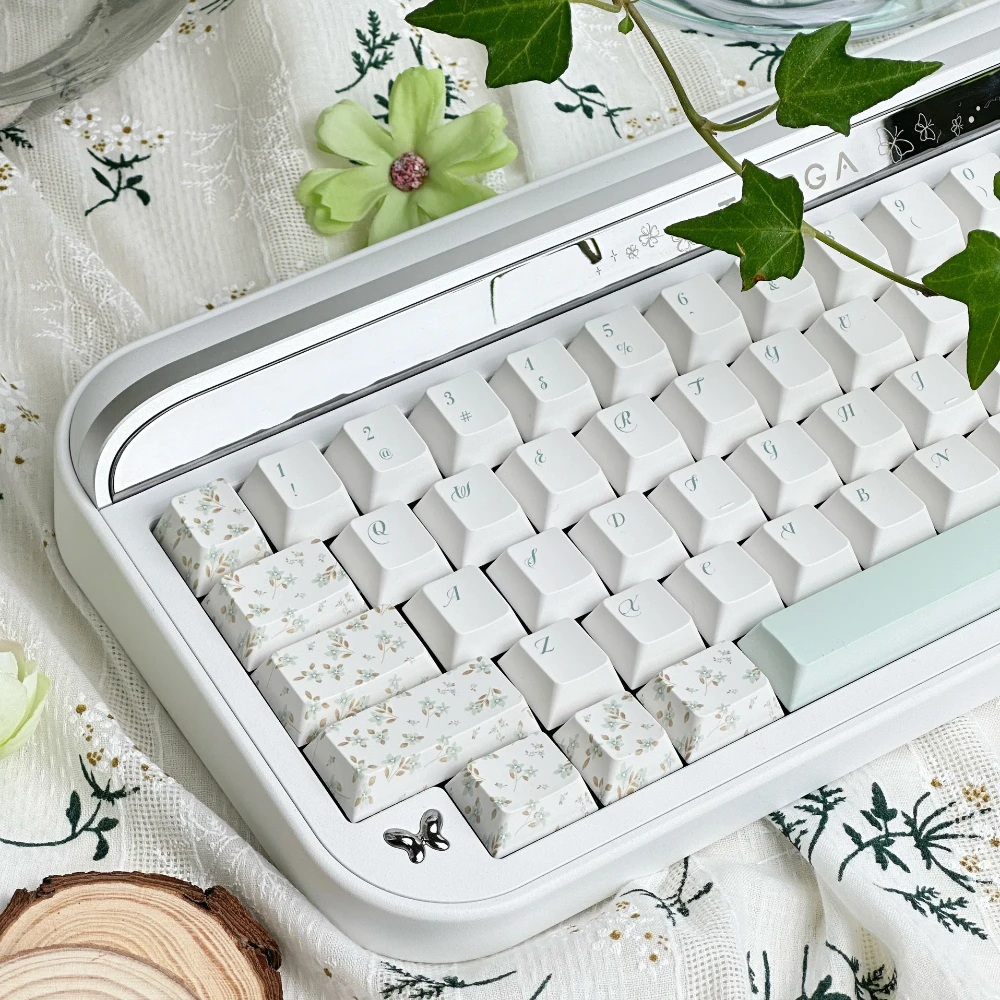 Eve Manor-Tecla de perfil de cereza, teclas pequeñas florales frescas para teclado mecánico, Material PBT, teclas blancas personalizadas - imagen 2