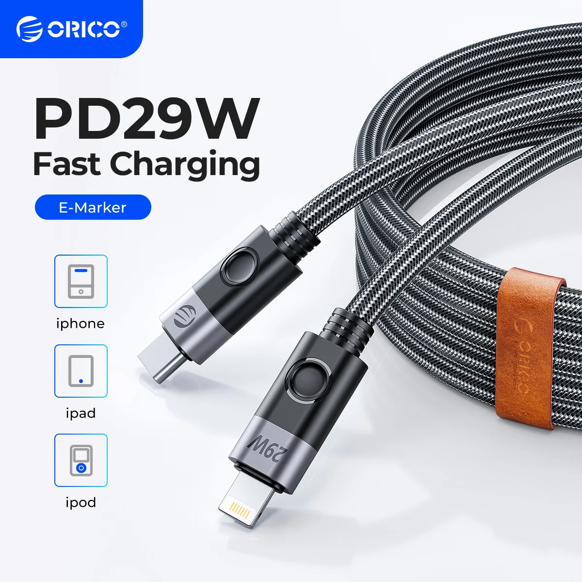 ORICO Cable USB-C PD 29W para MacBook e iPhone 13/12 Pro Max - imagen 5