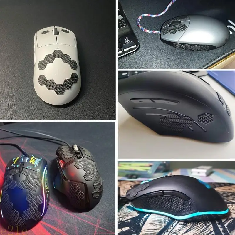 Cinta agarre antideslizante para ratón juegos E21E, versión DIY, diseño autoadhesivo, almohadillas cinta