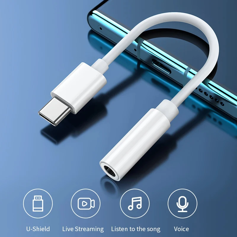 Xiaomi Usb tipo C a 3,5mm auricular Audio Jack Aux Cable adaptador Mi 12t 12 11 10T Pro Lite ultra 12X Poco F3 pad blackhark 5 - imagen 2