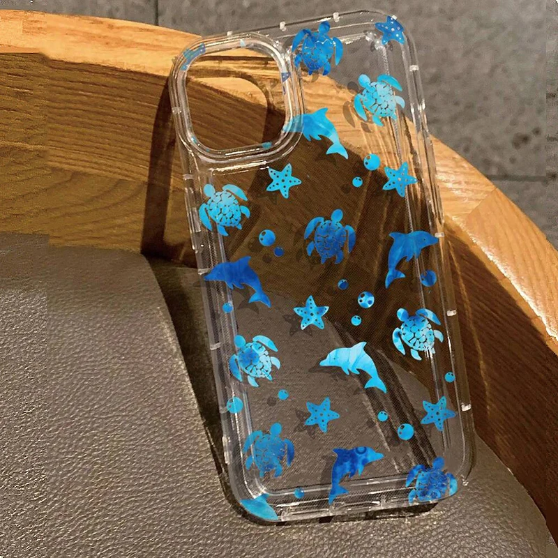 Funda transparente con estampado de delfines y tortugas oceánicas de verano para Xiaomi Redmi Note 12 4G Redmi Note 13 Pro Plus 5G 12S 11S 11 10S 10 9 9S - imagen 5