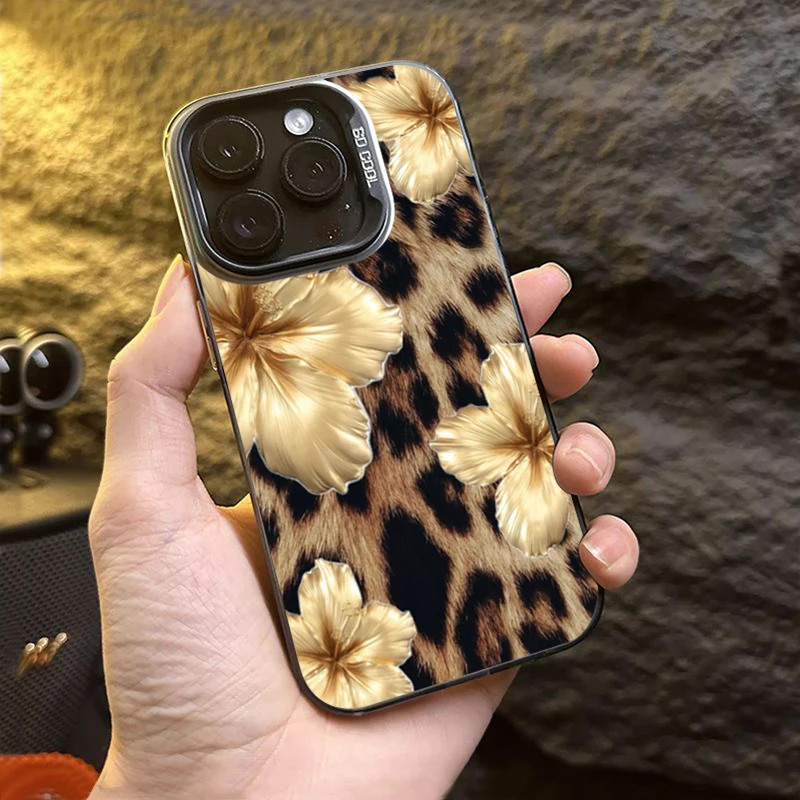 Funda de teléfono con estampado de leopardo y flor de lirio dorado para Xiaomi Redmi Note 14 4G 11 10 12 13 Pro Plus 5G Redmi 15C 14C 13C 12C 4G - imagen 3