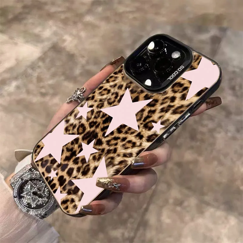 Funda de teléfono con estampado de leopardo y estrella rosa para Xiaomi Redmi 12 13 13C 14C 15C Redmi Note 14 13 12 Pro Plus 5G 11 10 TPU + cubierta de parachoques de PC - imagen 3