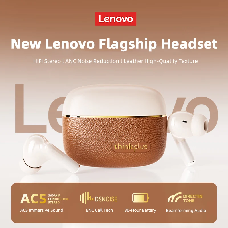Original Lenovo LP27 Pro auriculares inalámbricos Bluetooth juego baja latencia llamada cancelación de ruido auriculares deportivos impermeables - imagen 2