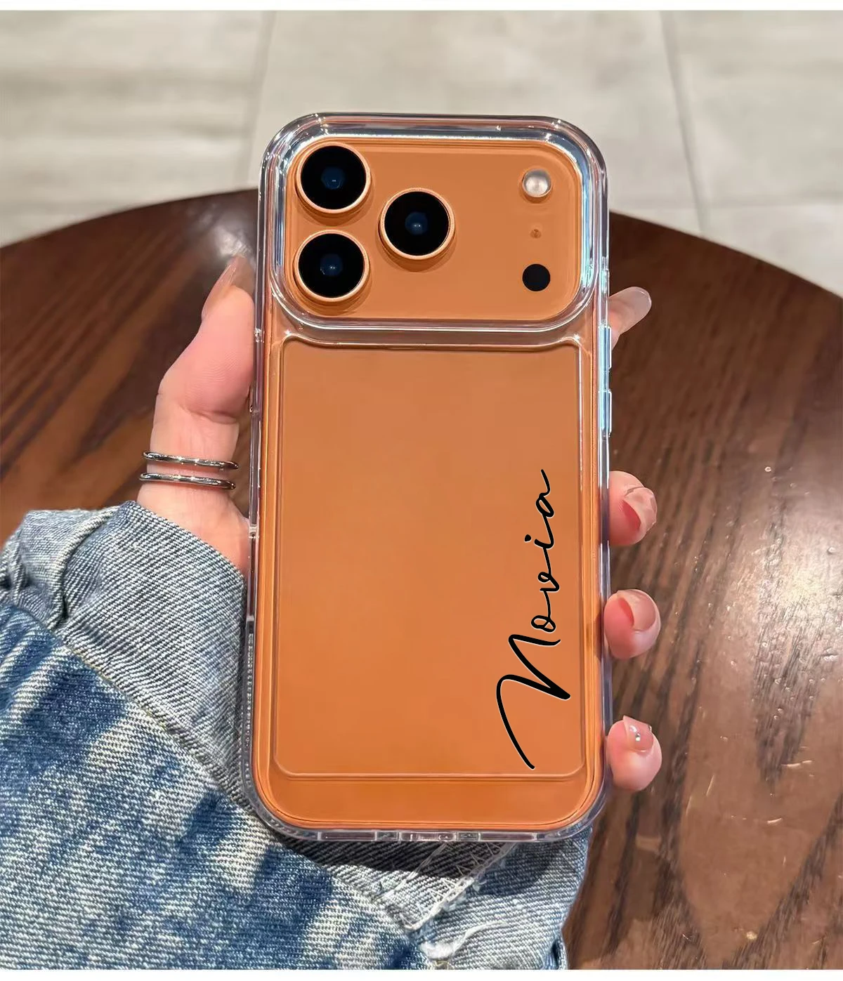 Funda DIY personalizada con nombre para iPhone 17 16 15 14 13 12 11 Pro Max Plus, funda suave de lujo transparente TPU a prueba de golpes - imagen 2