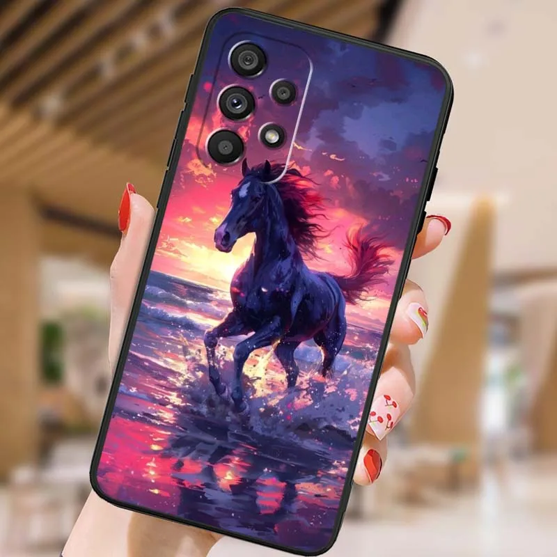 Funda de teléfono negra brillante luminosa para Samsung A42 A41 A35 A34 A33 A32 A25 A24 A23 A21s A04 A03 Note 20 Ultra 5G - imagen 3