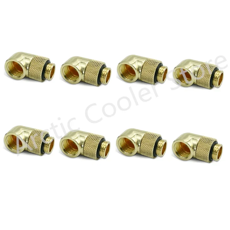 90 °   Conector giratorio refrigerado por agua, Kit de montaje giratorio de rosca G1/4, adaptador para refrigeración por agua de PC, plata/negro/dorado/blanco - imagen 5