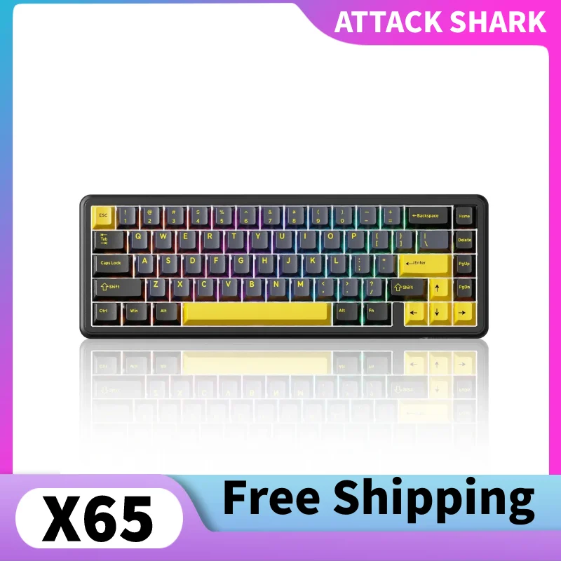 Teclado para juegos Attack Shark X65HE, interruptor magnético de disparo rápido, tecla completa, intercambio en caliente, sin conflicto, teclado con cable definido por Macro